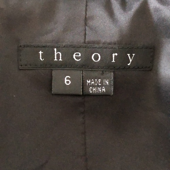 THEORY Bennira open front waterfall shawl collar cropped black jacket - Picture 6 of 7